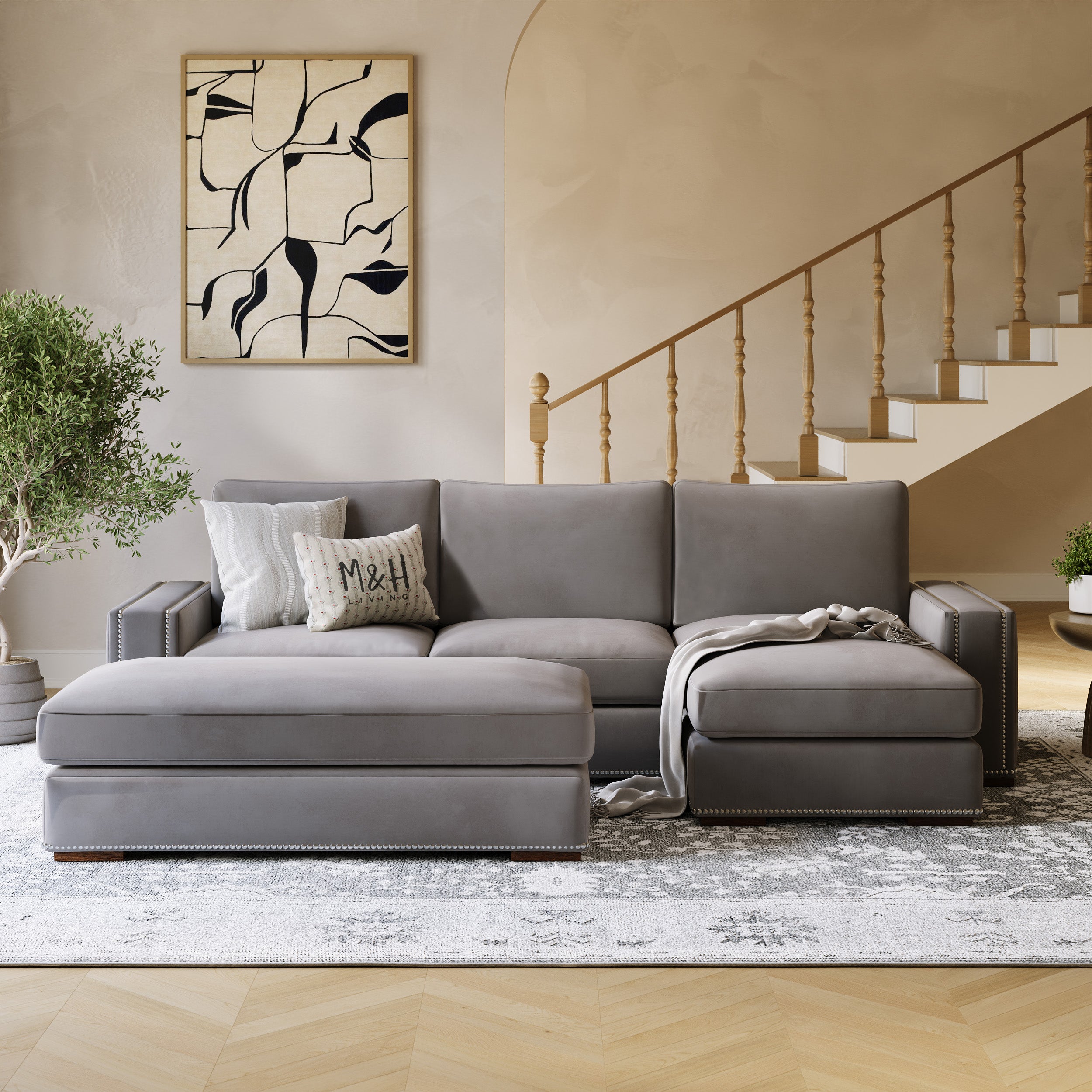 Aaron L Shape Sofa