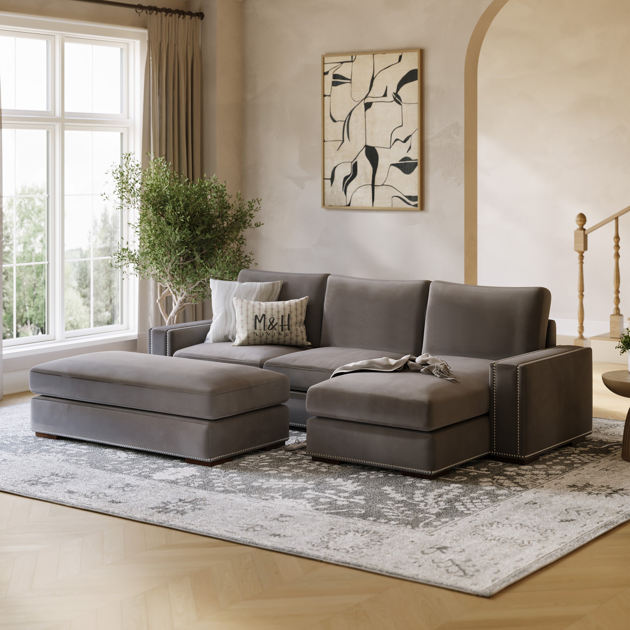 Aaron L Shape Sofa