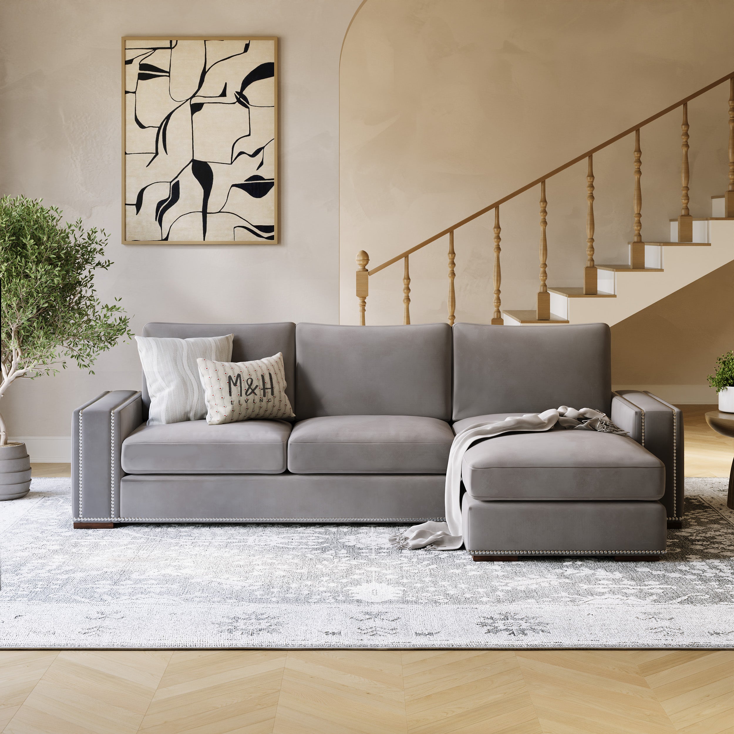 Aaron L Shape Sofa