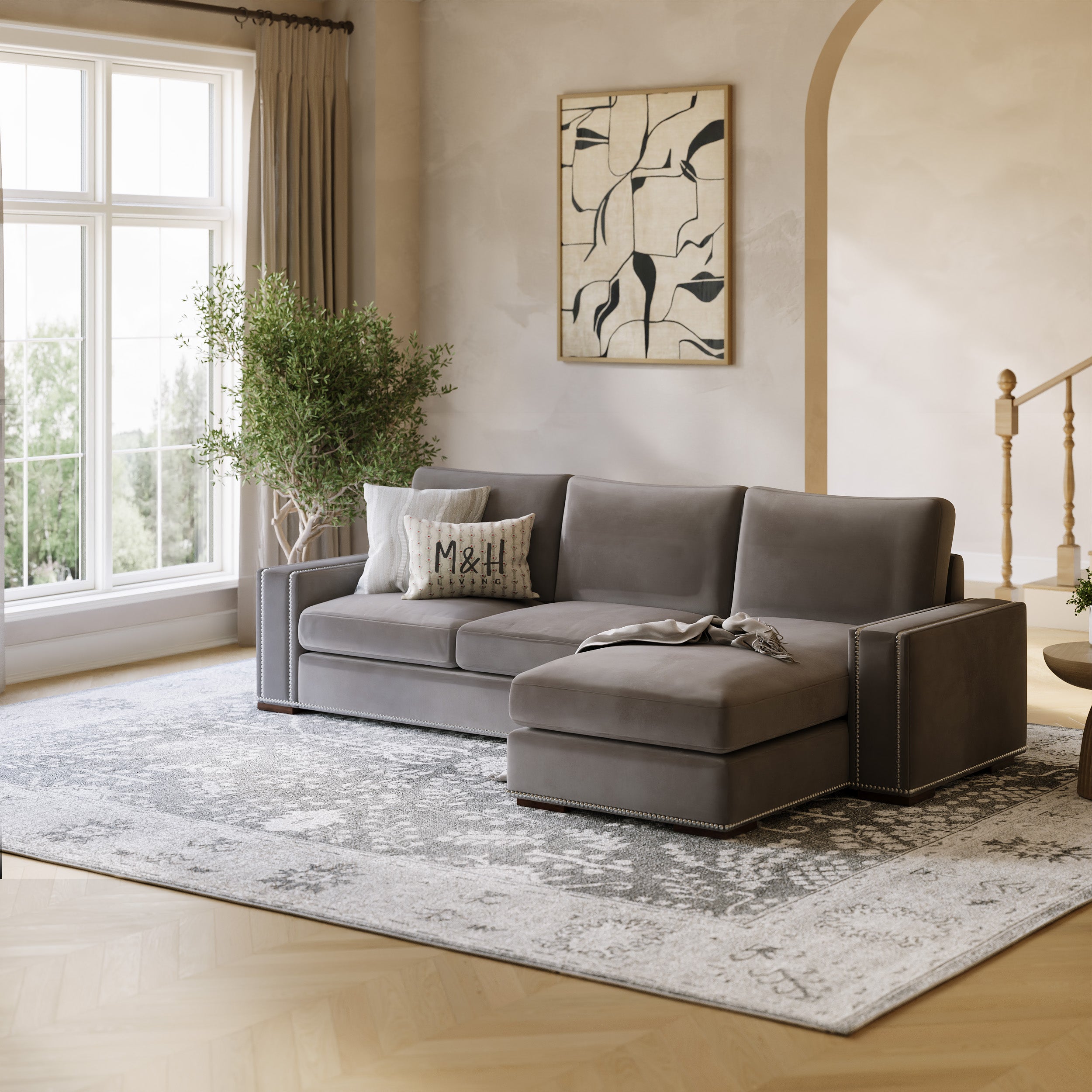 Aaron L Shape Sofa