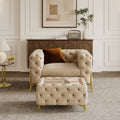 Ambassador Loveseat Sofa shown in plush velvet, front view in a living room