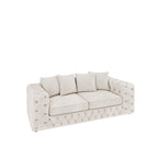 Ashton 2 Seater Sofa shown in plush velvet, view on a plain background