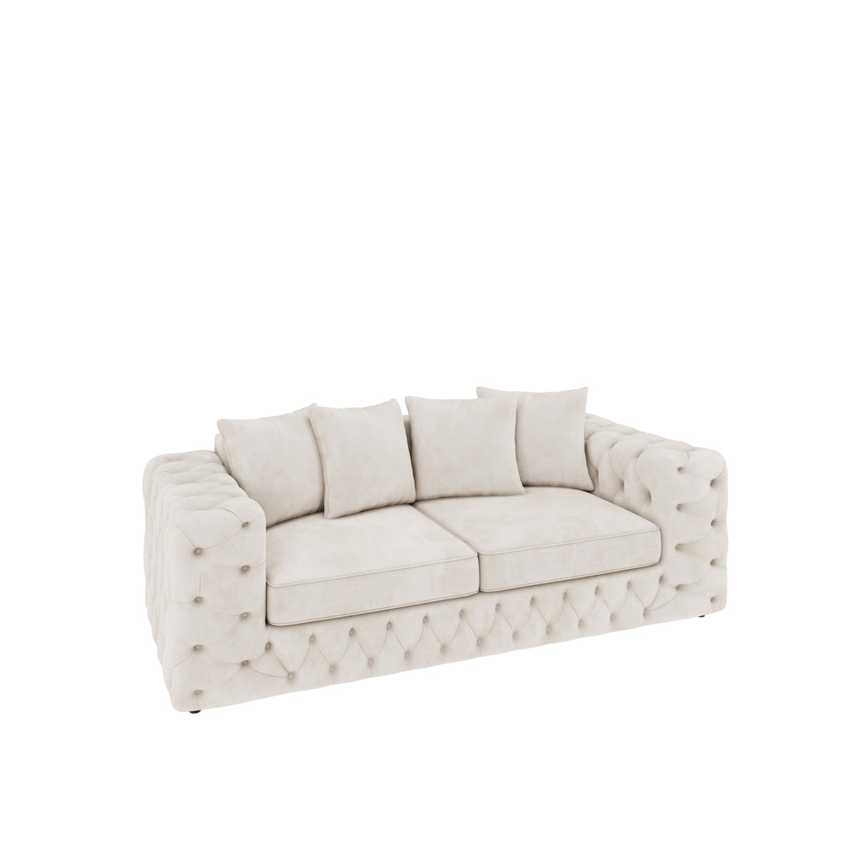 Ashton 2 Seater Sofa shown in plush velvet, view on a plain background
