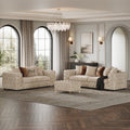Ashton 3 + 2 Seater Sofa Set shown in plush velvet, angled view in a living room