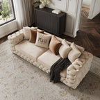 Ashton 4 Seater Sofa shown in plush velvet, overhead view in a living room