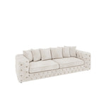 Ashton 3 Seater Sofa shown in plush velvet, view on a plain background