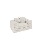 Ashton Loveseat Sofa shown in plush velvet, view on a plain background