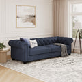 Chelsea Chesterfield 3 Seater Sofa shown in plush velvet, angled view in a living room