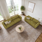 Hazel 3 + 2 Seater Sofa Set shown in plush velvet, overhead view in a living room