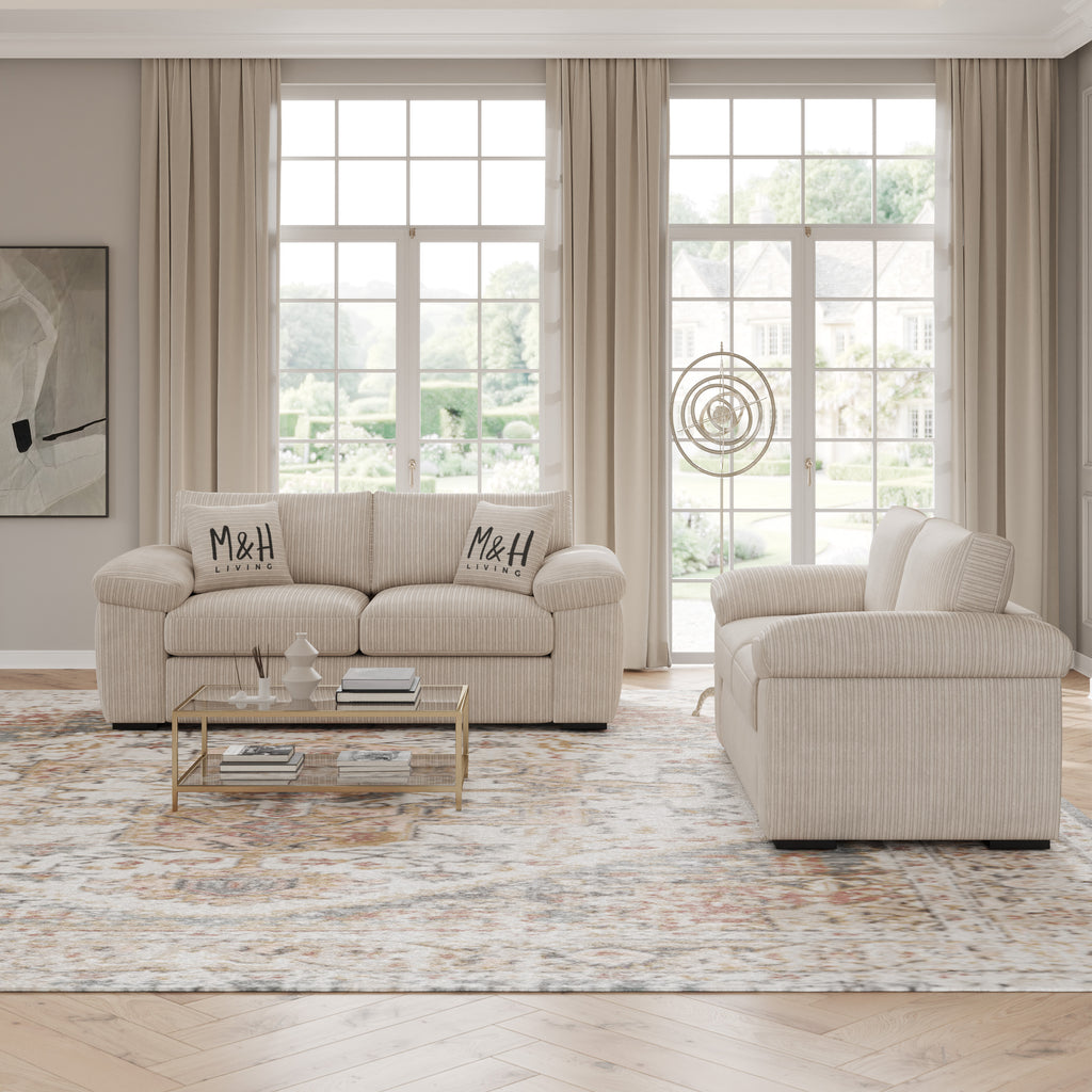 Jumbo Cord 3 + 2 Seaters Sofa Set