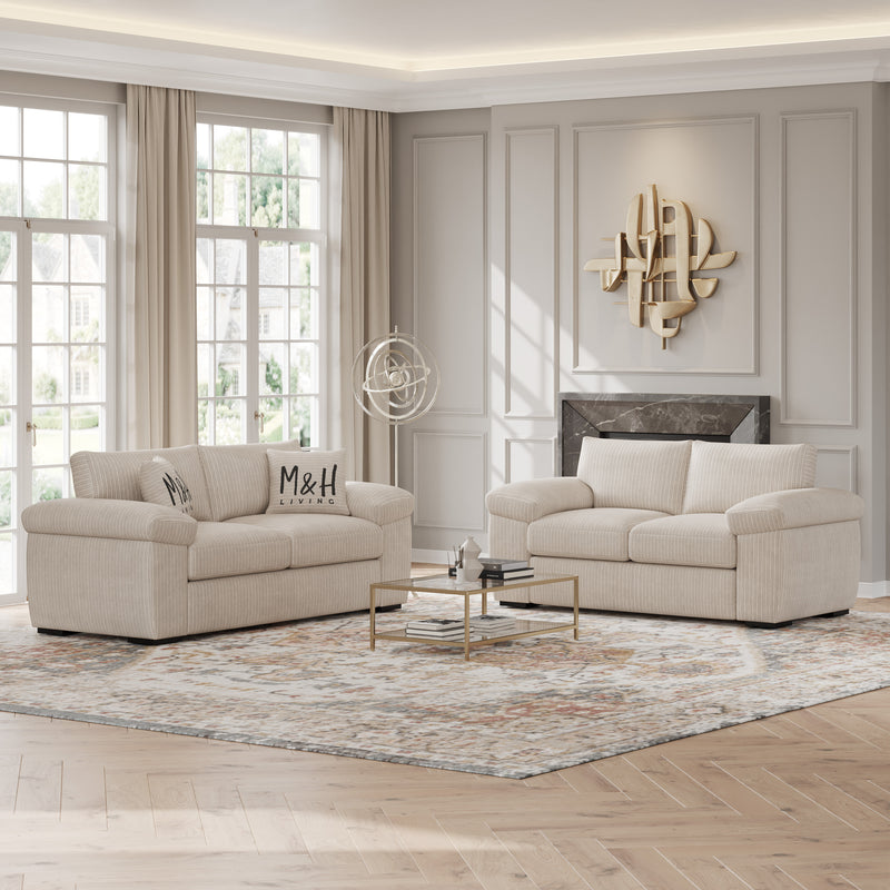 Jumbo Cord 3 + 2 Seaters Sofa Set