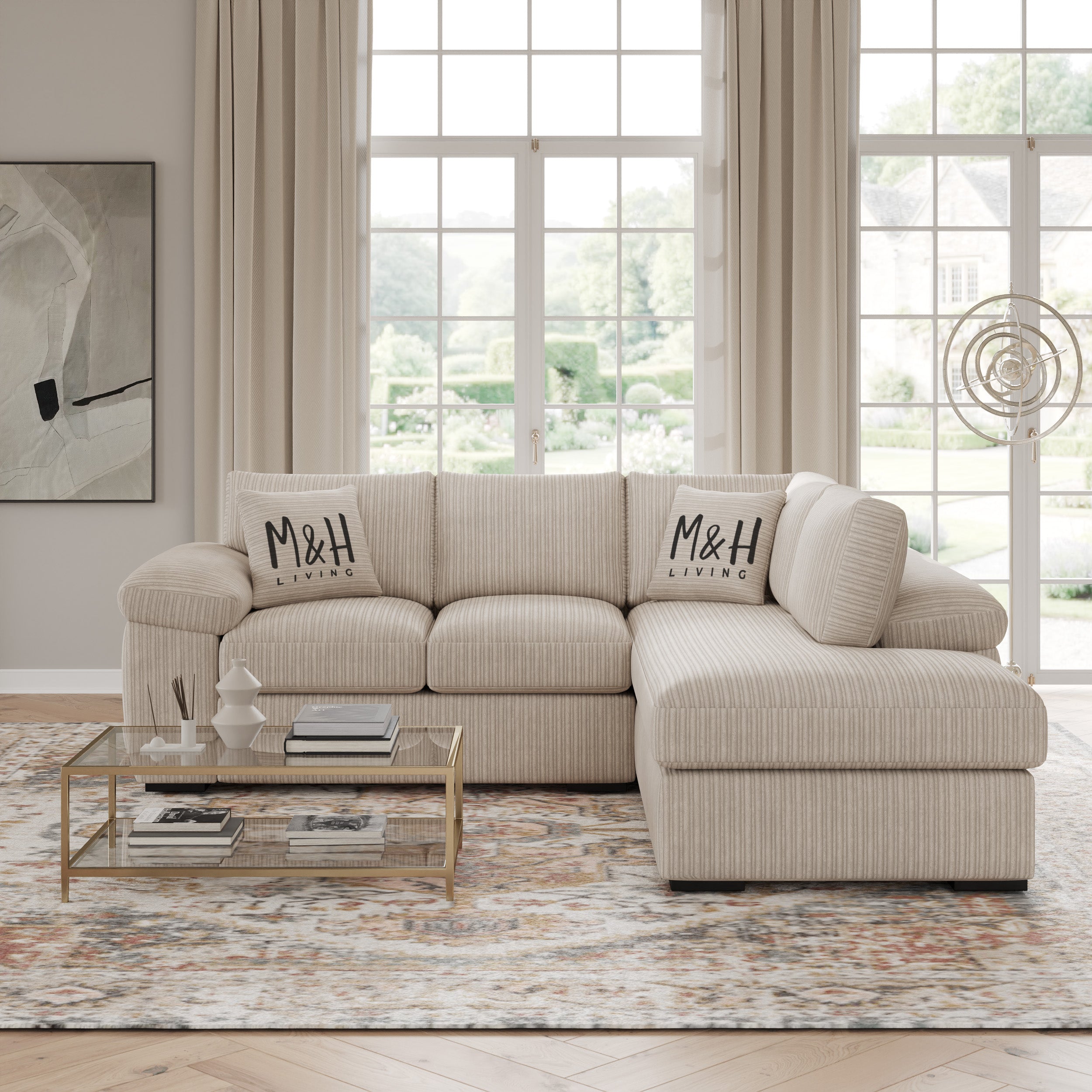 Jumbo Cord L Shape Sofa