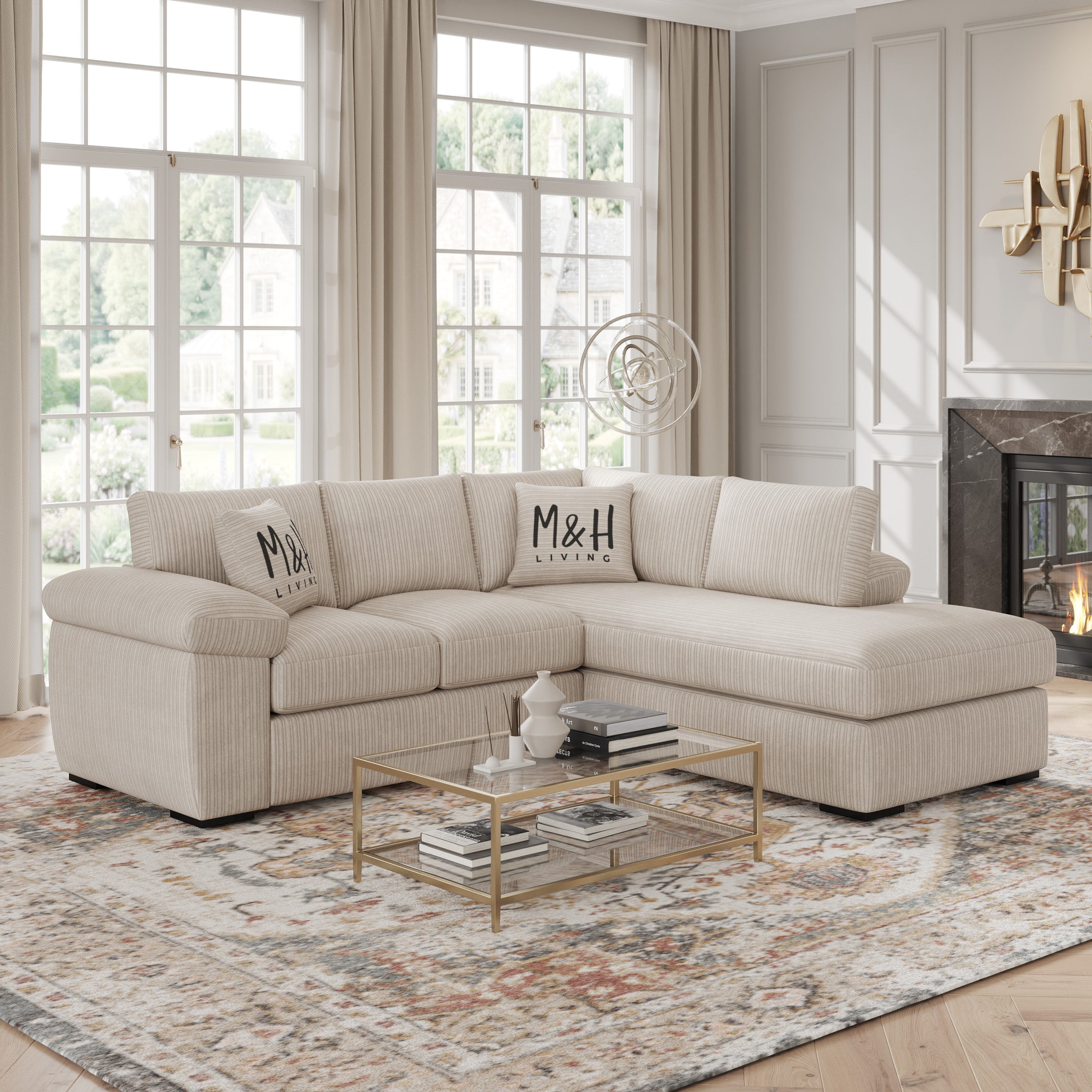 Jumbo Cord L Shape Sofa