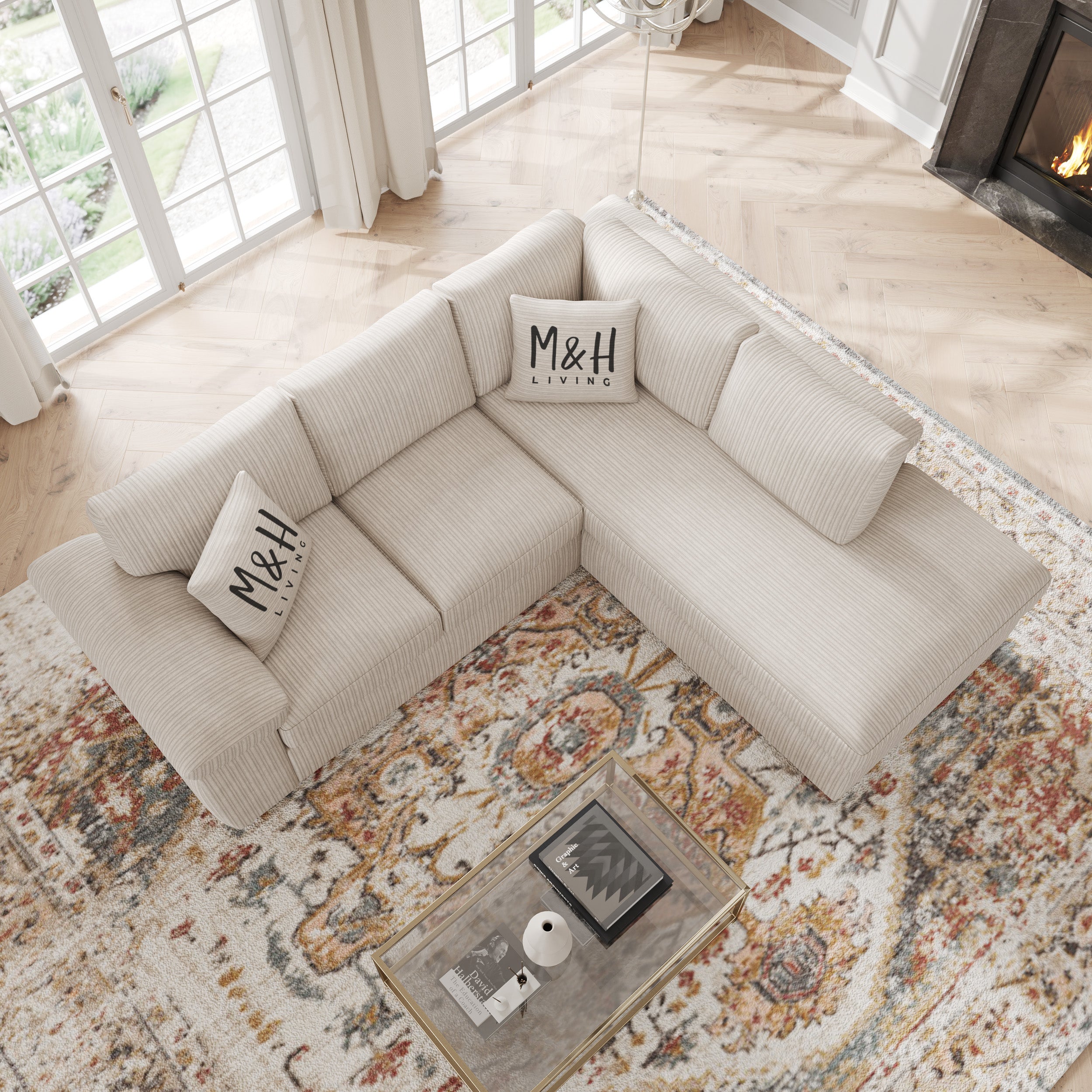 Jumbo Cord L Shape Sofa