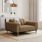 Majestic Loveseat Sofa shown in plush velvet, angled view in a living room