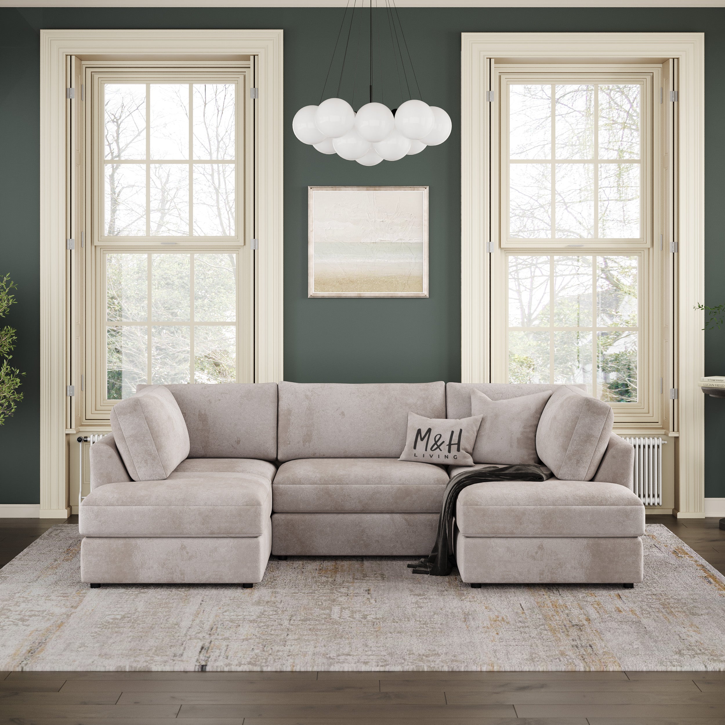 M&H Convertible U Shape Sofa