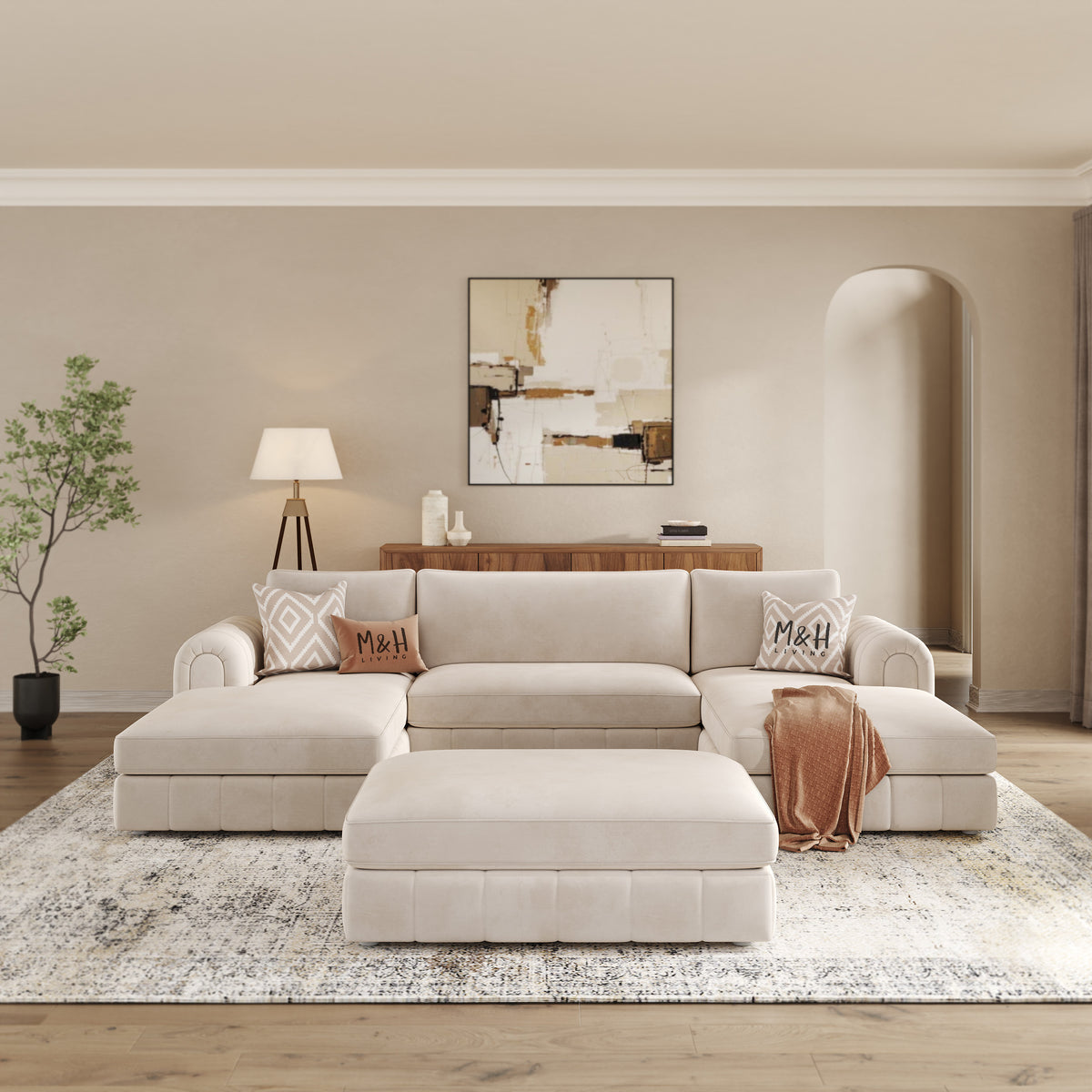 MH Lily Convertible U Shape Sofa