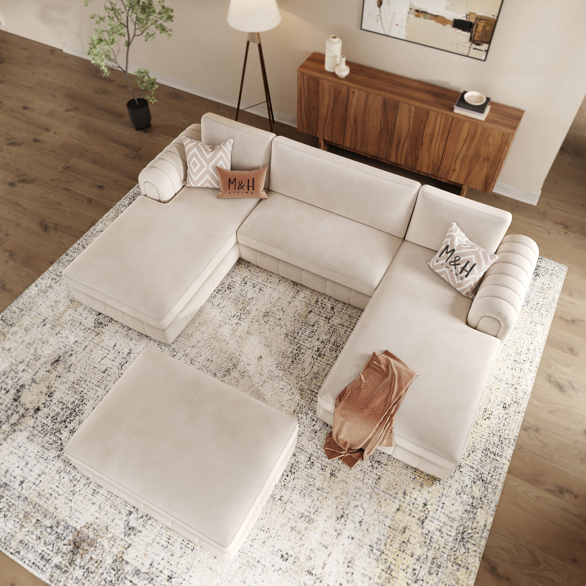 MH Lily Convertible U Shape Sofa