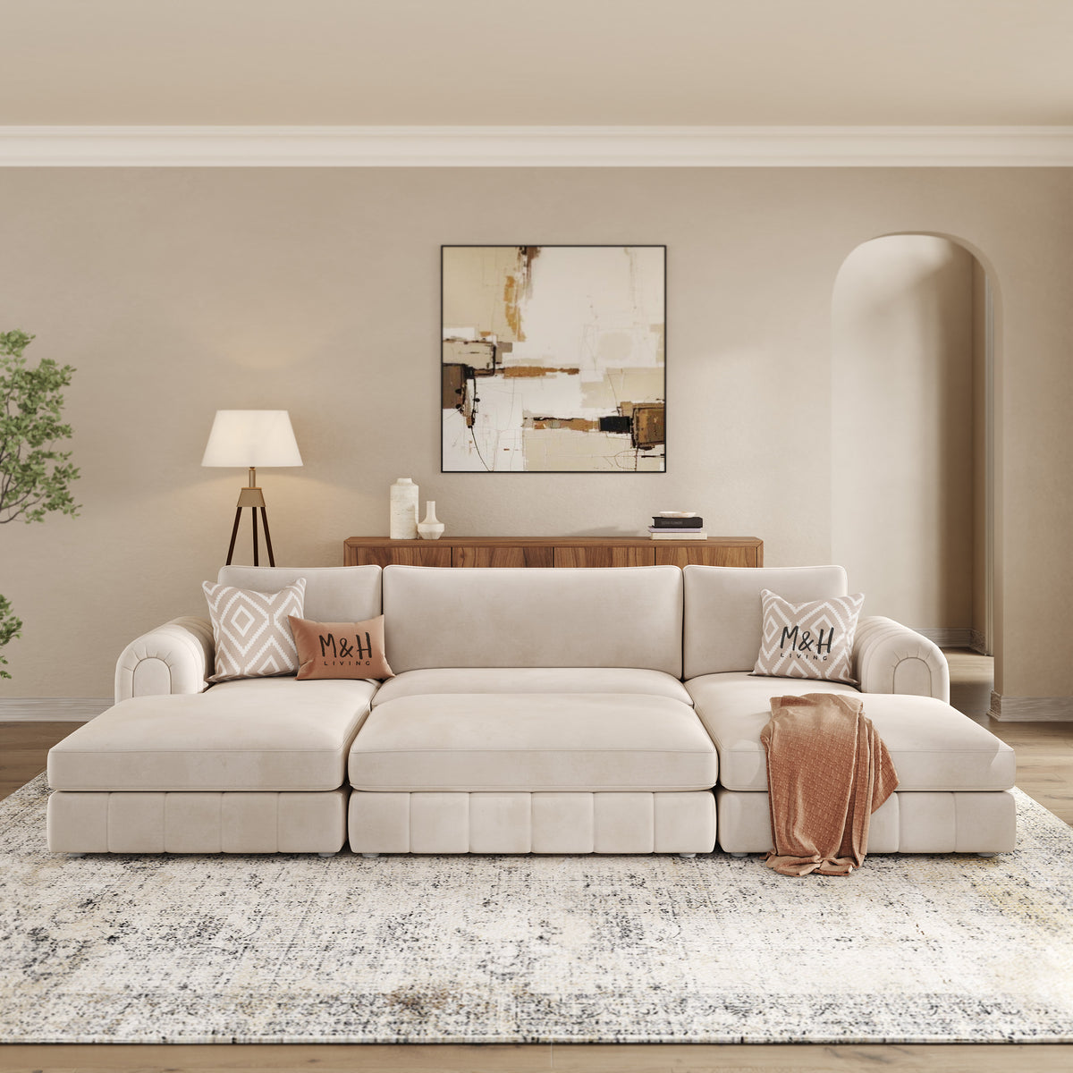 MH Lily Convertible U Shape Sofa