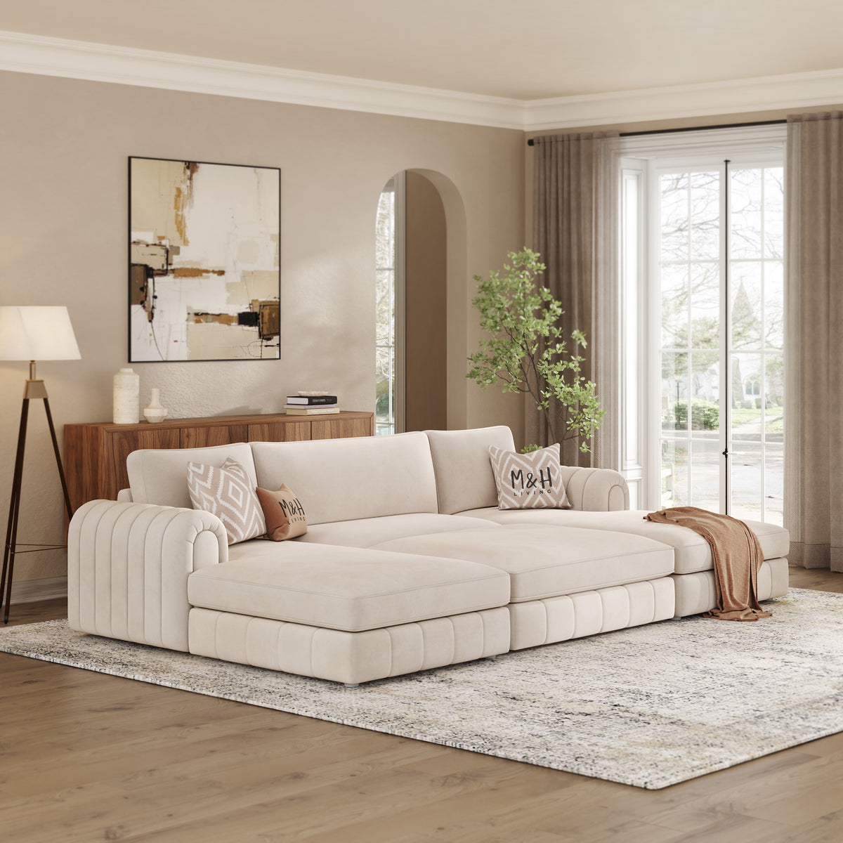 MH Lily Convertible U Shape Sofa