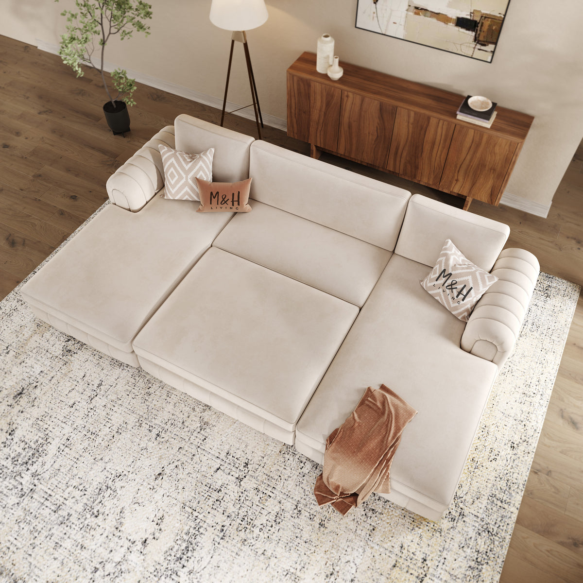 MH Lily Convertible U Shape Sofa