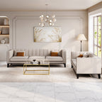 MH Luxury 3 + 2 Seaters Sofa Set shown in stone, front view in a living room