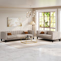 MH Luxury 3 + 2 Seaters Sofa Set shown in stone, angled view in a living room
