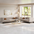 MH Luxury 3 + 2 Seaters Sofa Set shown in stone, angled view in a living room