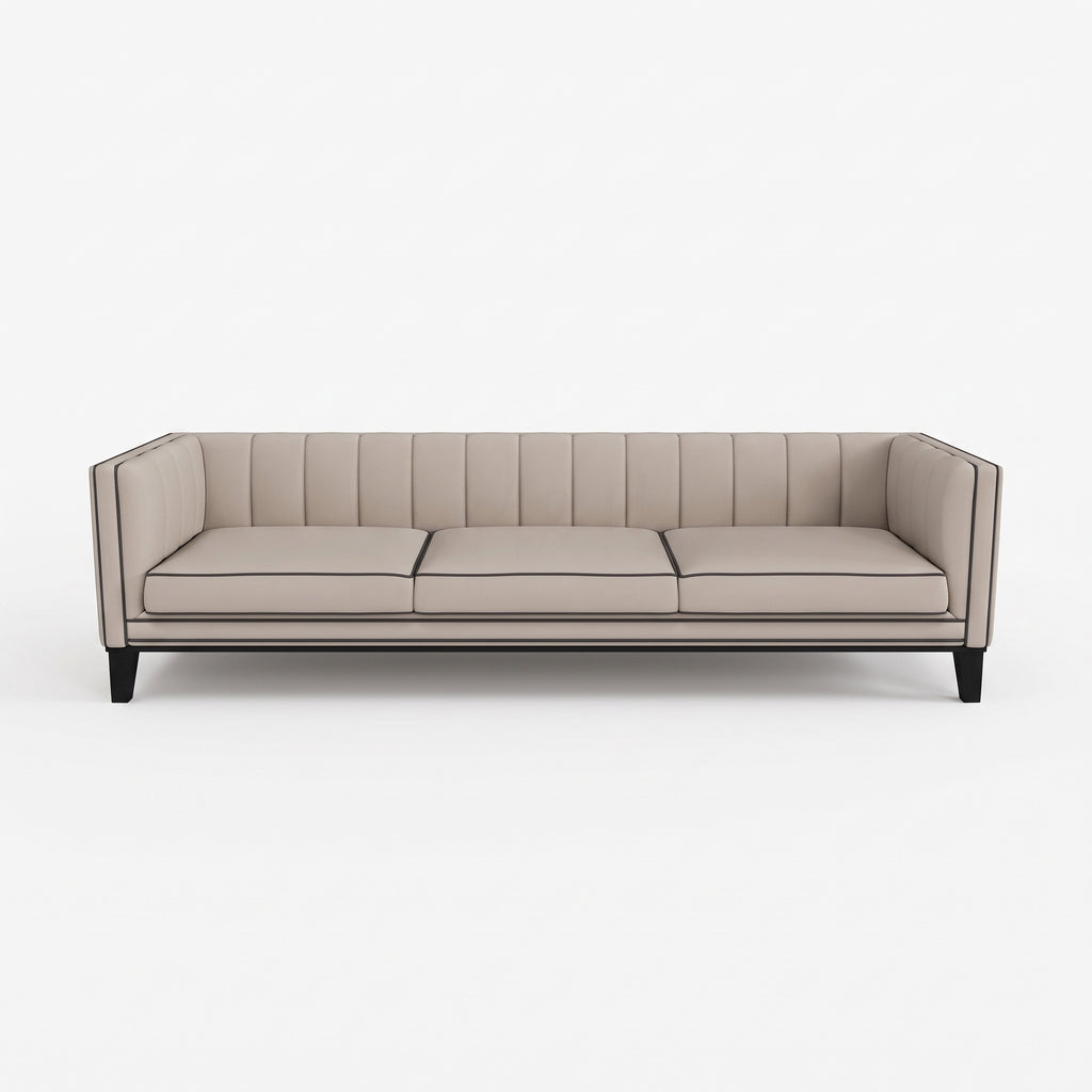 MH Luxury 3 Seater Sofa from the 3 + 2 set shown in stone, front view on a plain background