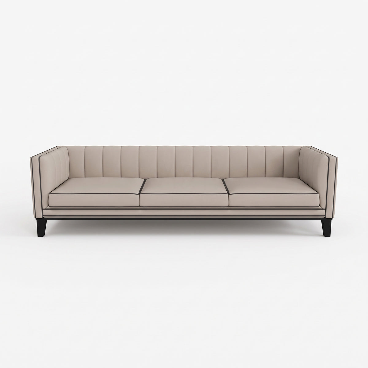 MH Luxury 3 Seater Sofa from the 3 + 2 set shown in stone, front view on a plain background