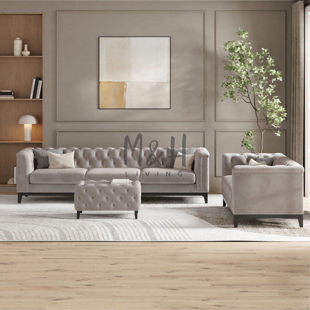MH Luxury Chesterfield 3 + 2 Seaters Sofa Set
