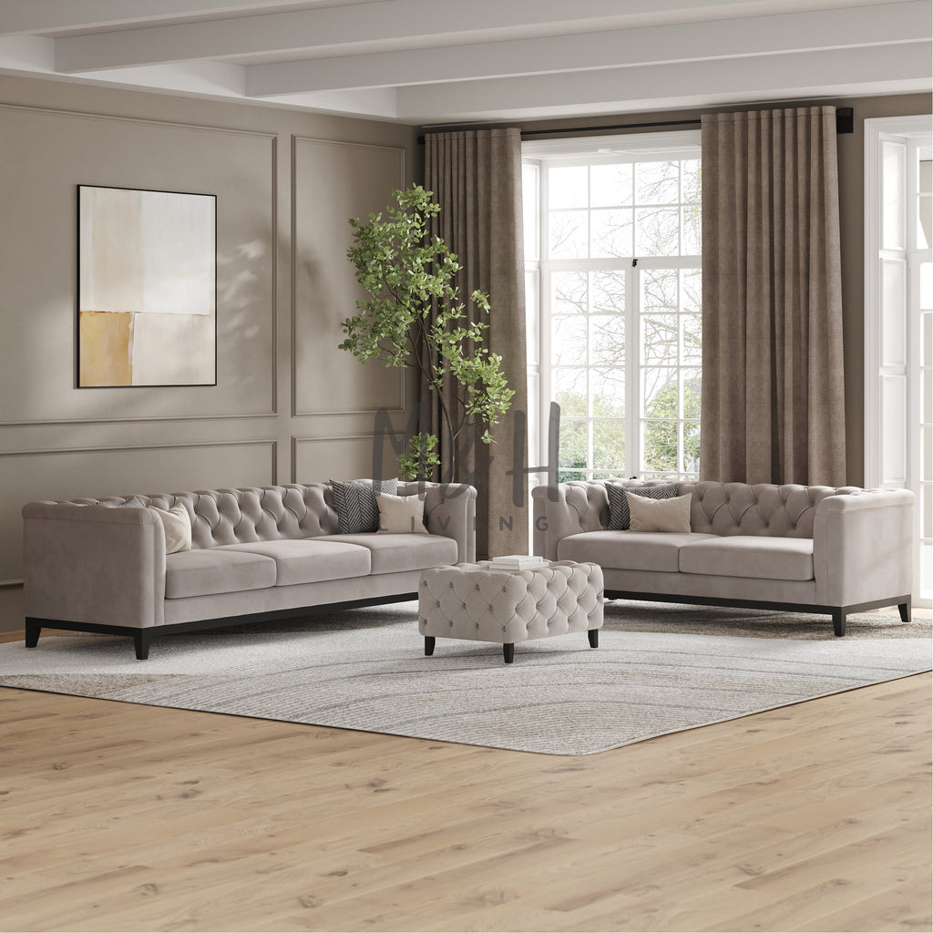 MH Luxury Chesterfield 3 + 2 Seaters Sofa Set