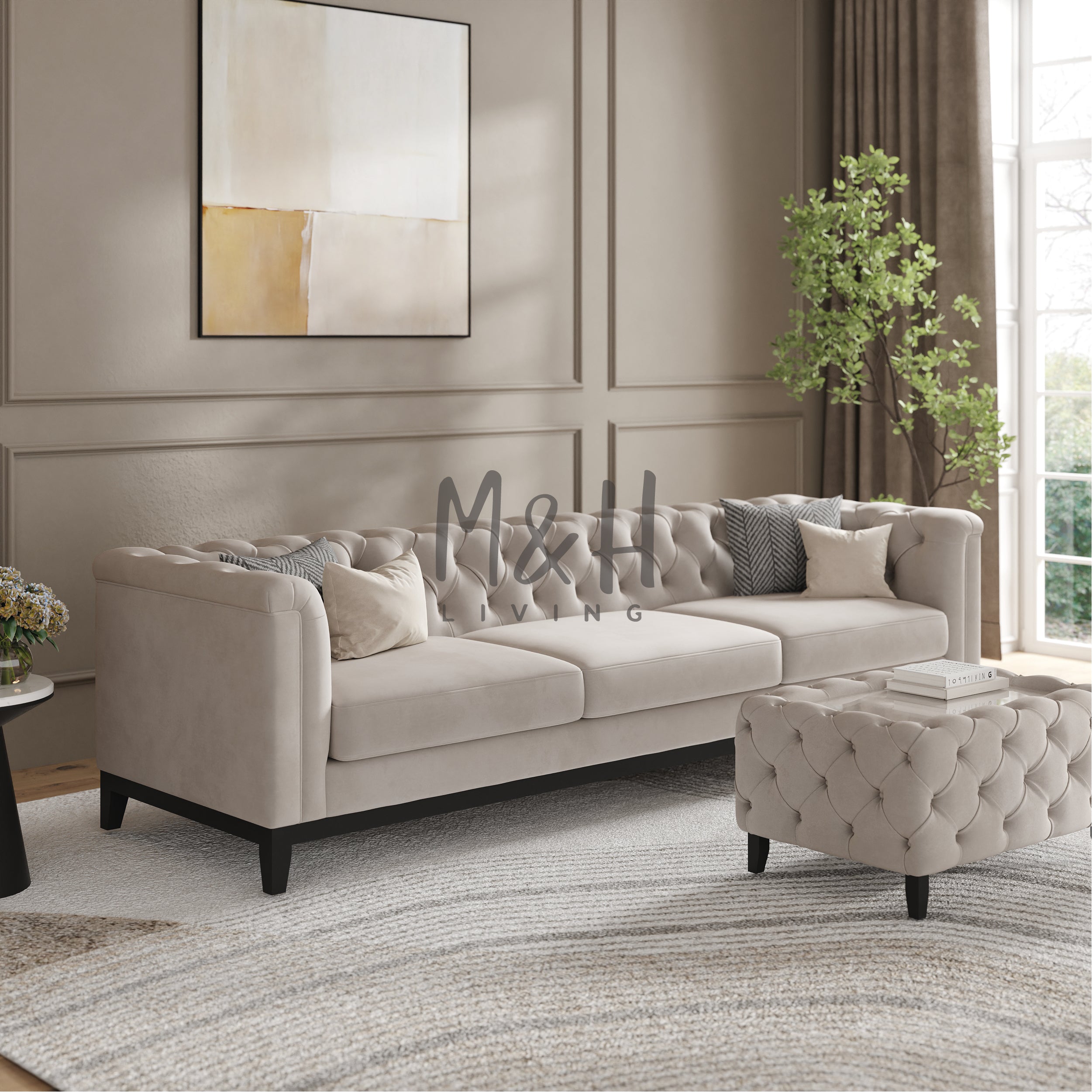 MH Luxury Chesterfield 4 Seater Sofa