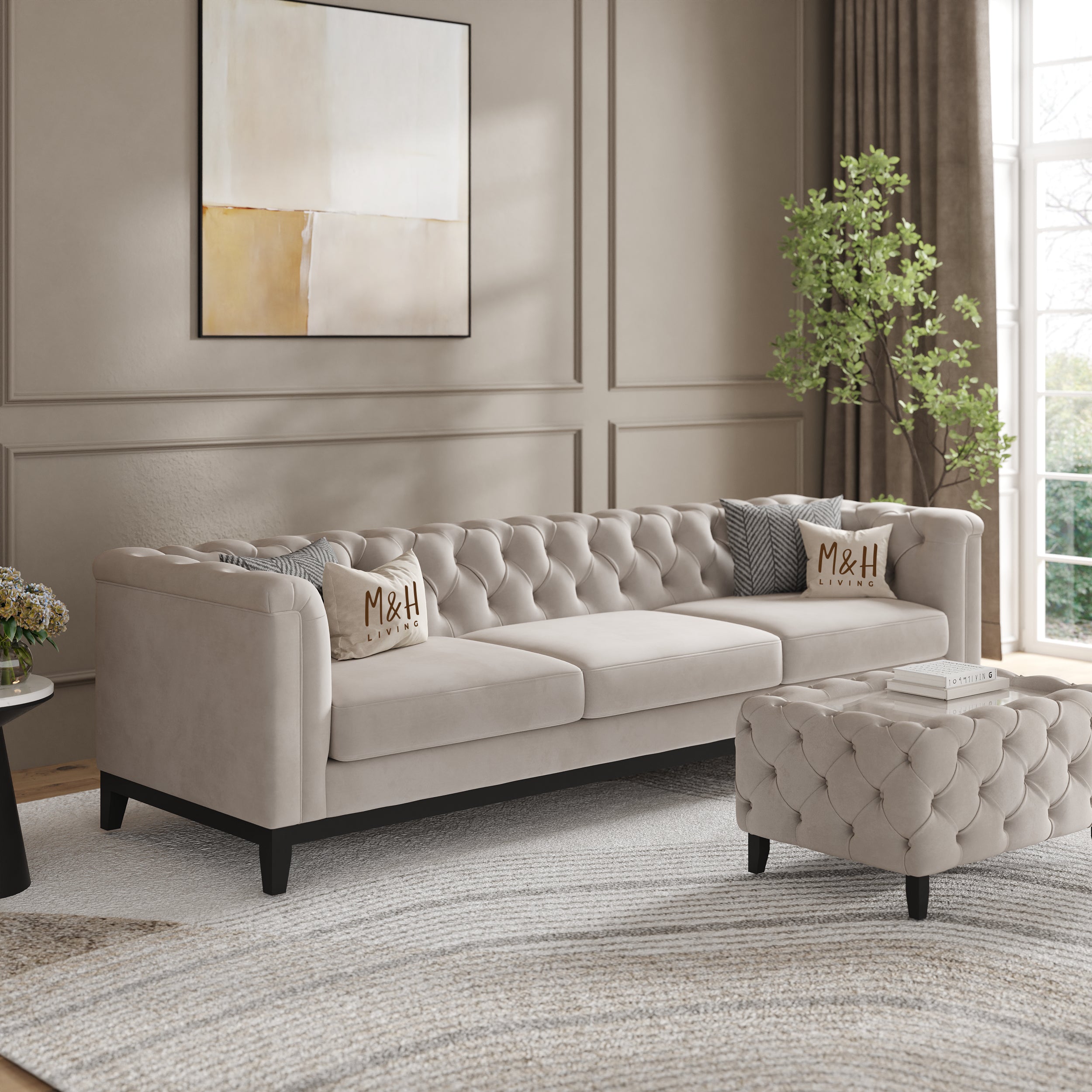 MH Luxury Chesterfield 3 Seater Sofa