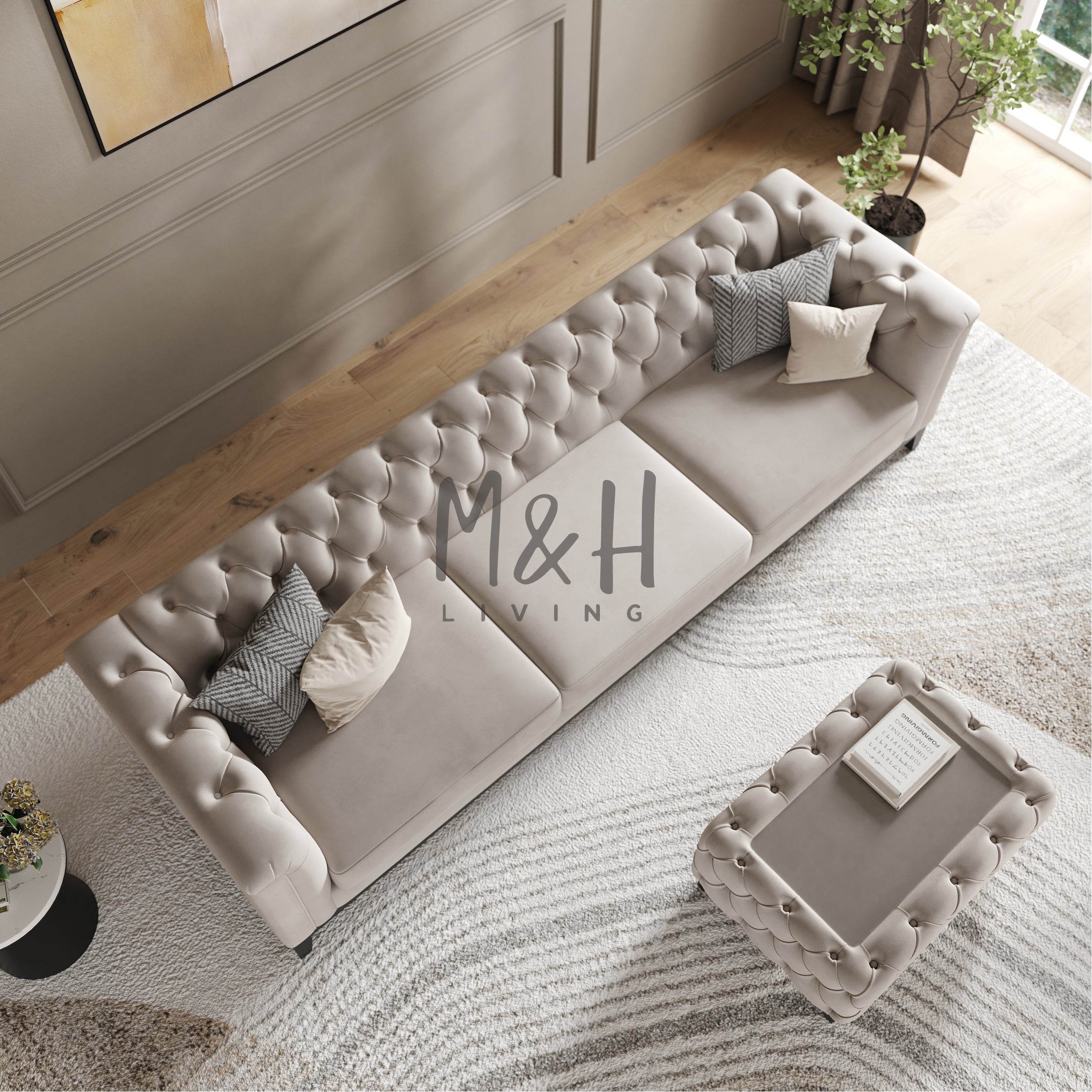 MH Luxury Chesterfield 4 Seater Sofa
