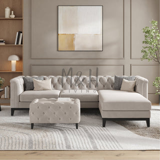 MH Luxury Chesterfield L Shape Sofa