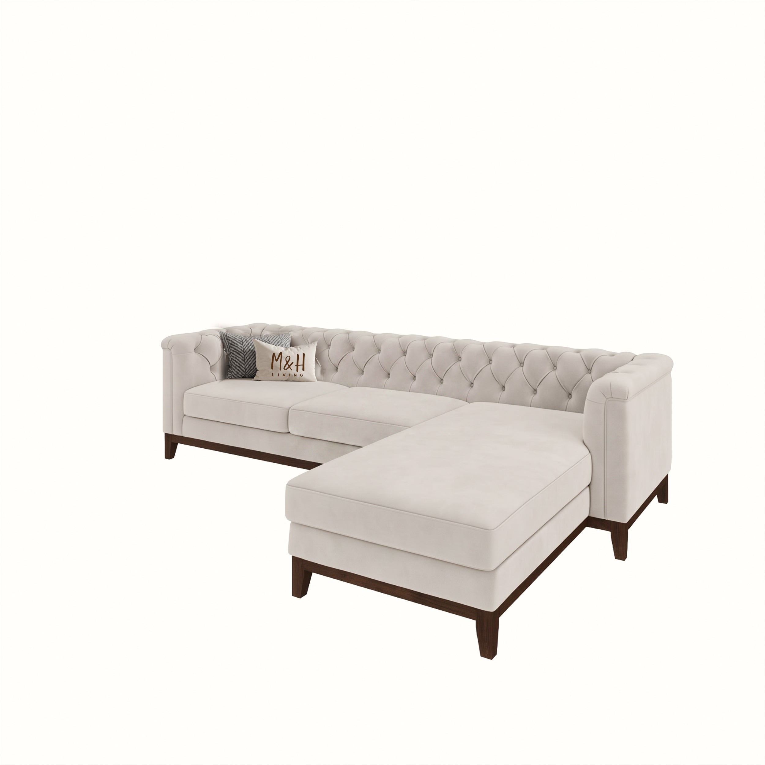 MH Luxury Chesterfield L Shape Sofa