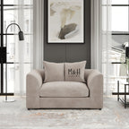 MH Somerset 1 Seater Sofa shown in plush velvet, front view in a living room