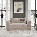 MH Somerset Loveseat Sofa shown in plush velvet, front view in a living room