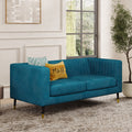 Monroe 2 Seater Sofa shown in plush velvet, angled view in a living room