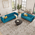Monroe 3 + 2 Seater Sofa Set shown in plush velvet, overhead view in a living room