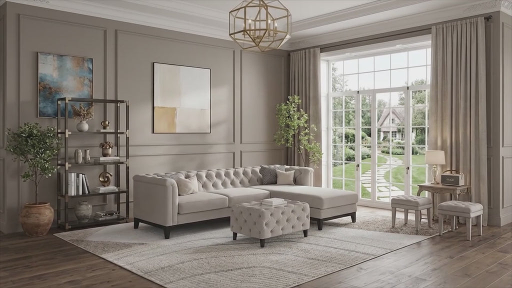 MH Luxury Chesterfield L Shape Sofa