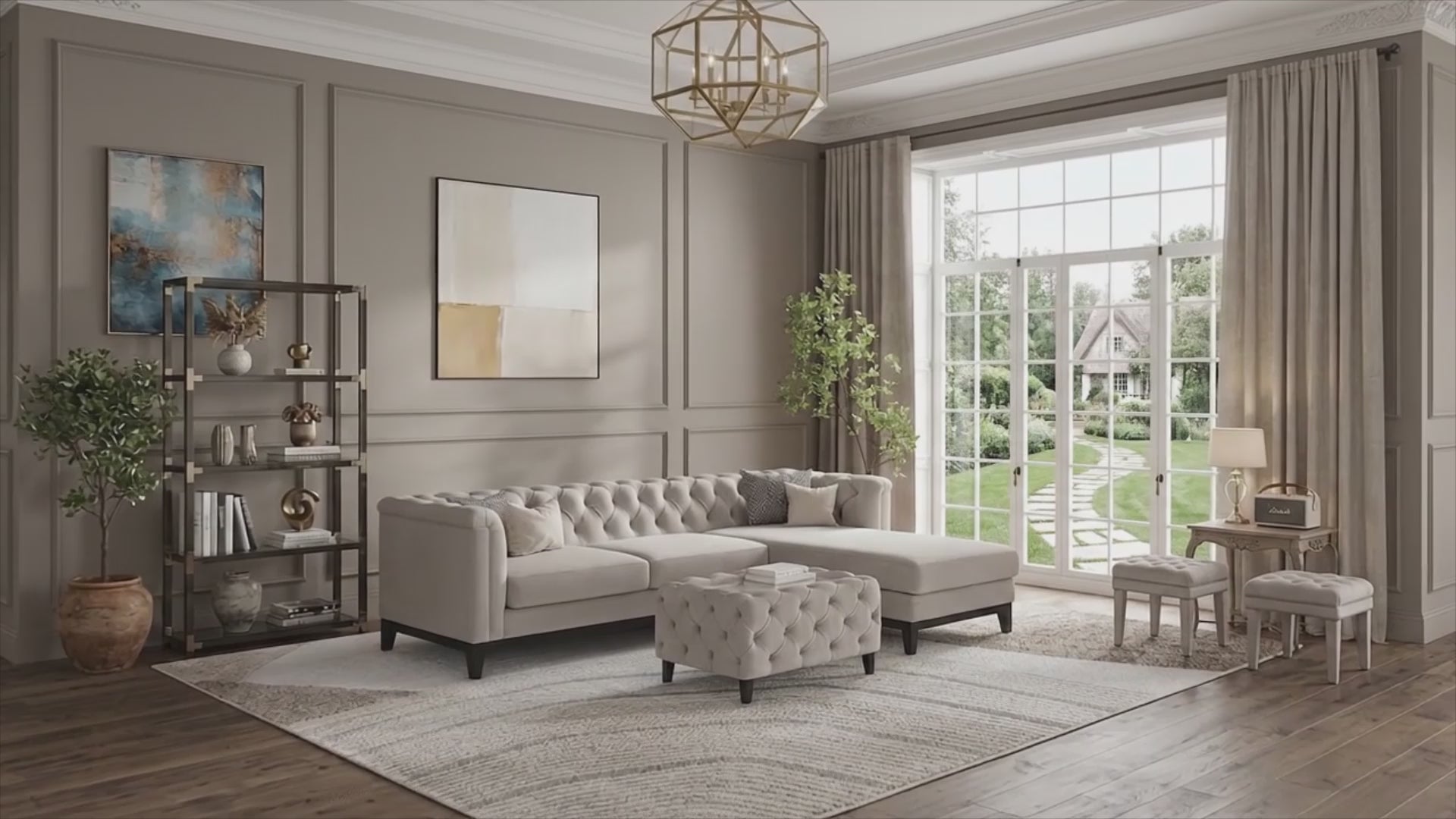 MH Luxury Chesterfield L Shape Sofa