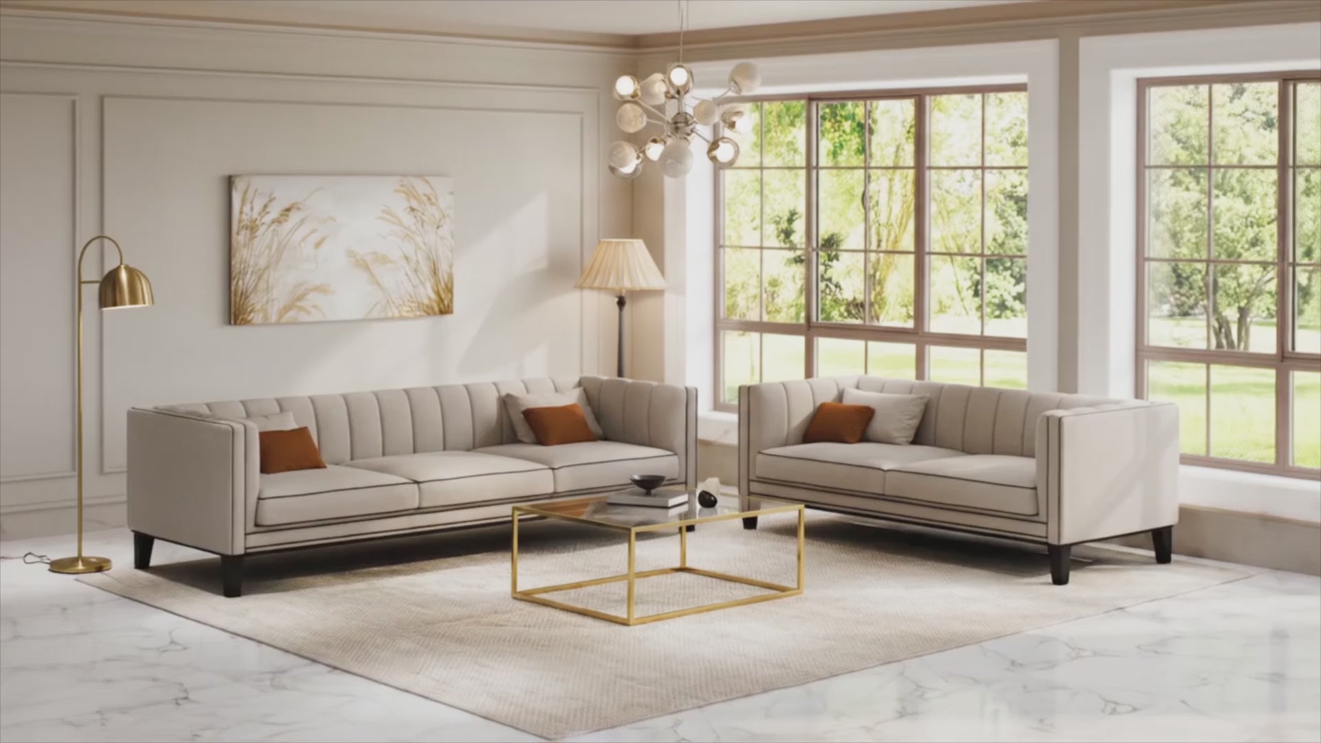 MH Luxury 3 + 2 Seaters Sofa Set