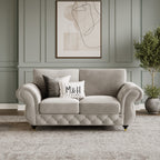 Rio 2 Seater Sofa shown in plush velvet, front view in a living room