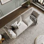 Rio 4 Seater Sofa shown in plush velvet, overhead view in a living room