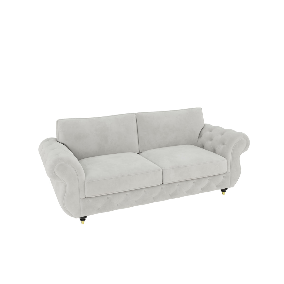 Rio 3 Seater Sofa shown in plush velvet, view on a plain background