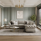 Rio Corner Sofa shown in plush velvet, front view in a living room