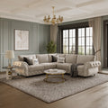 Rio Corner Sofa shown in plush velvet, angled view in a living room