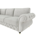 Rio Corner Sofa shown in plush velvet, view on a plain background